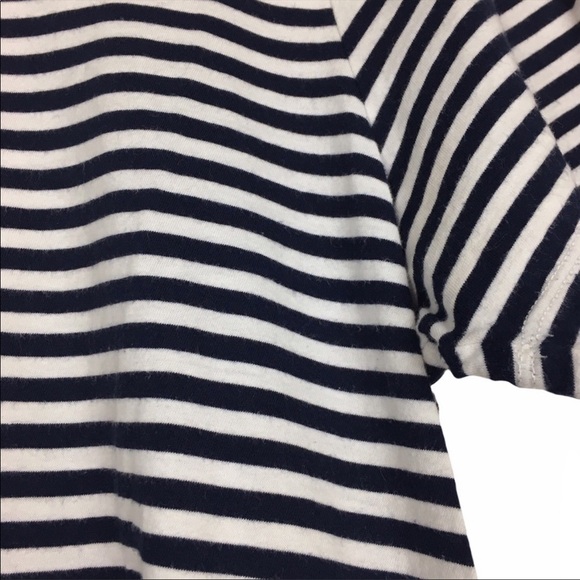 J CREW Factory T Shirt Top Short Sleeve Stripe Navy Classic Minimalist Medium - Picture 9 of 10